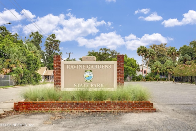 view of community sign