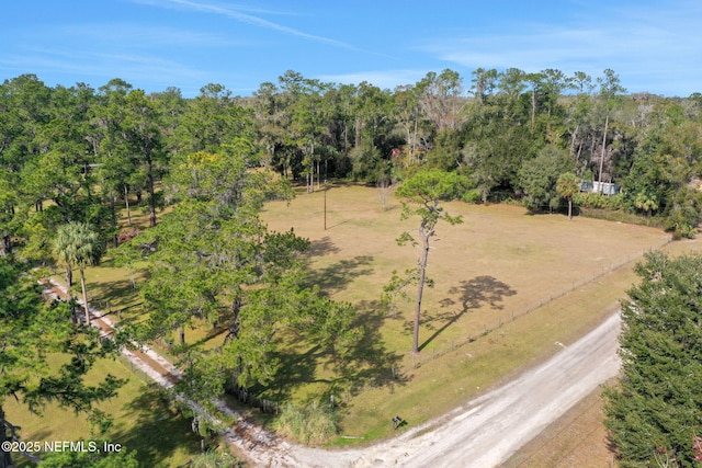 bird's eye view featuring a rural view