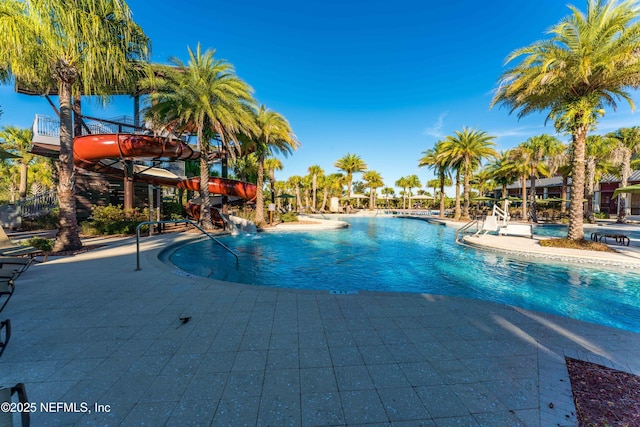 view of pool featuring a patio area