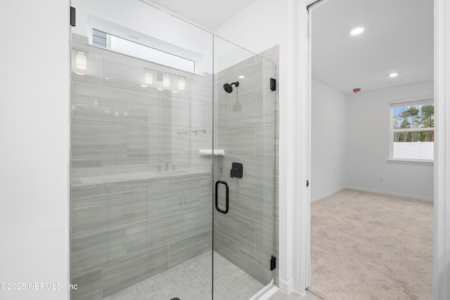 bathroom with an enclosed shower