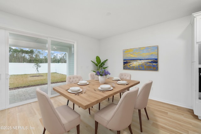 dining room featuring light hardwood / wood-style flooring