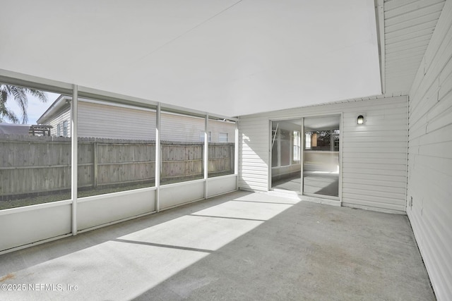 view of unfurnished sunroom