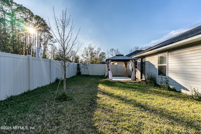 view of yard with a patio area and a gazebo