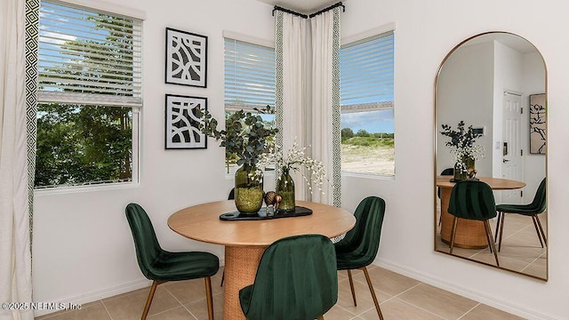 view of tiled dining area