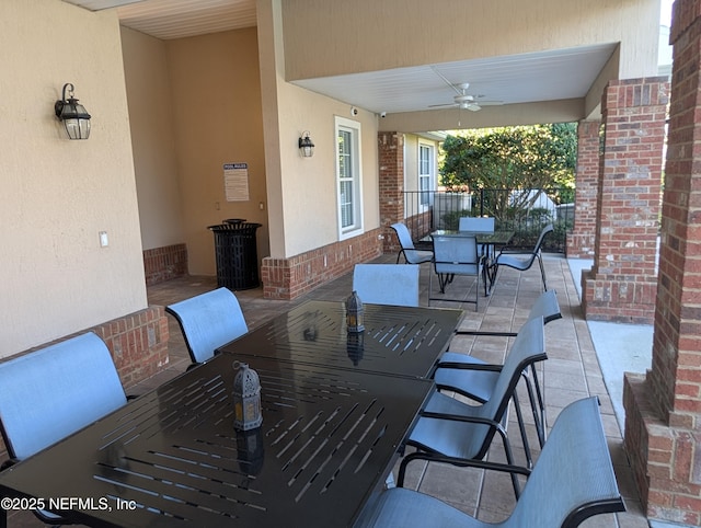 view of patio with ceiling fan