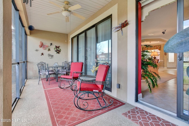 view of patio with ceiling fan