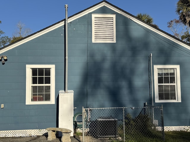 view of property exterior featuring central air condition unit