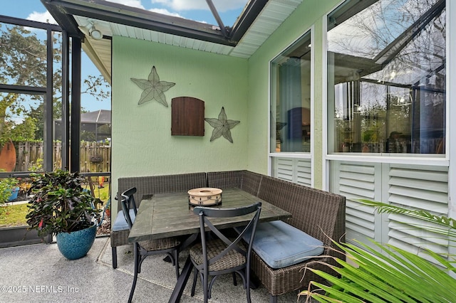 sunroom / solarium featuring a skylight