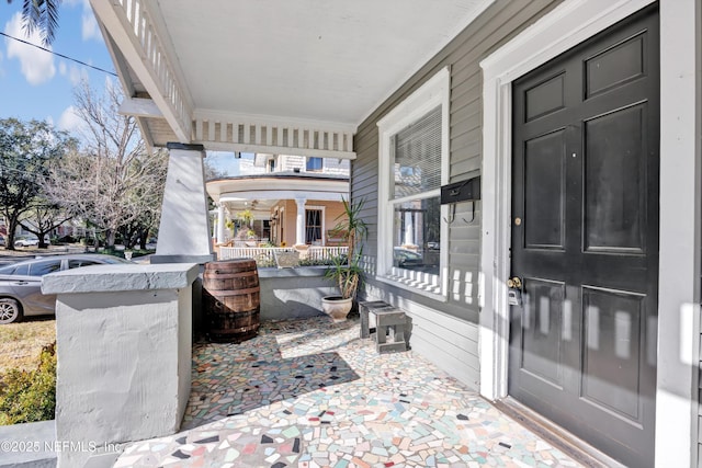 view of patio with a porch