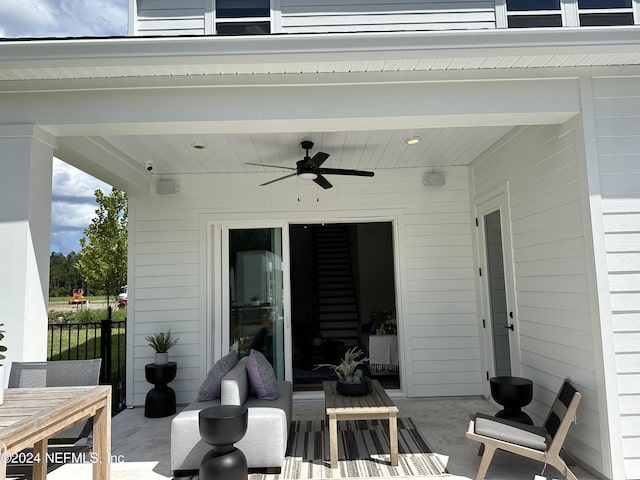 view of patio / terrace with ceiling fan