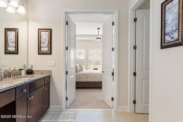 bathroom featuring vanity and tile patterned floors