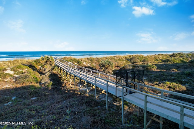 water view with a view of the beach