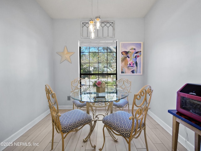 dining area featuring light hardwood / wood-style floors