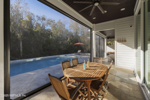 view of patio / terrace with ceiling fan