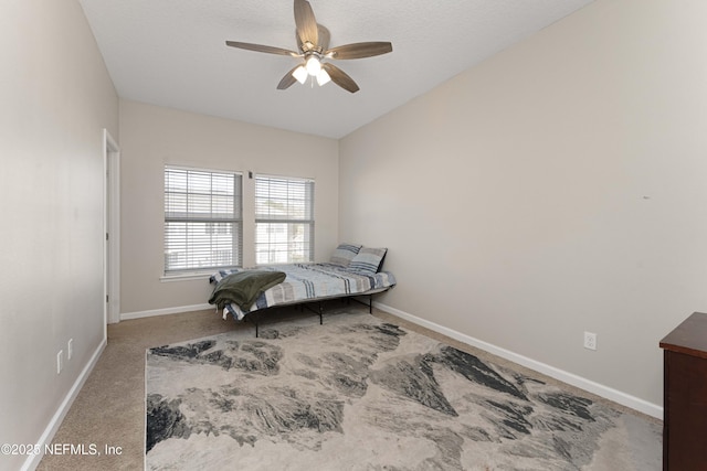 bedroom with carpet and ceiling fan