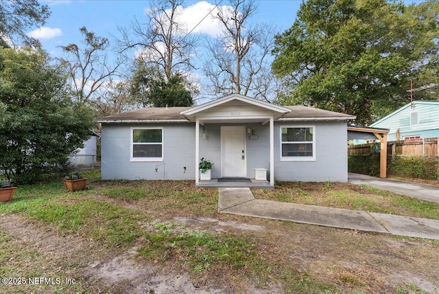 view of bungalow-style home