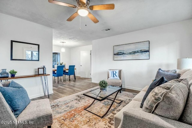 living room with light hardwood / wood-style floors