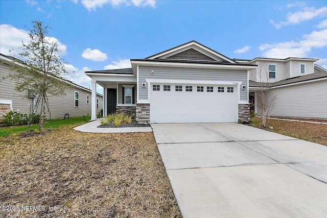 view of front of home featuring a garage and a porch