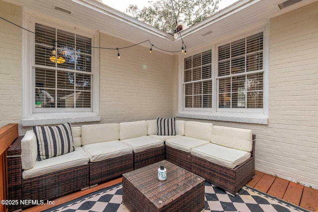 view of patio with an outdoor hangout area