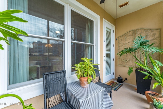 view of patio / terrace with ceiling fan