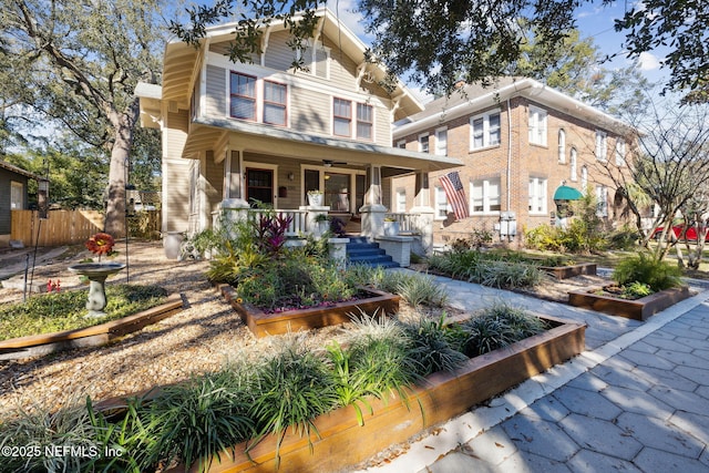 view of front of home featuring covered porch