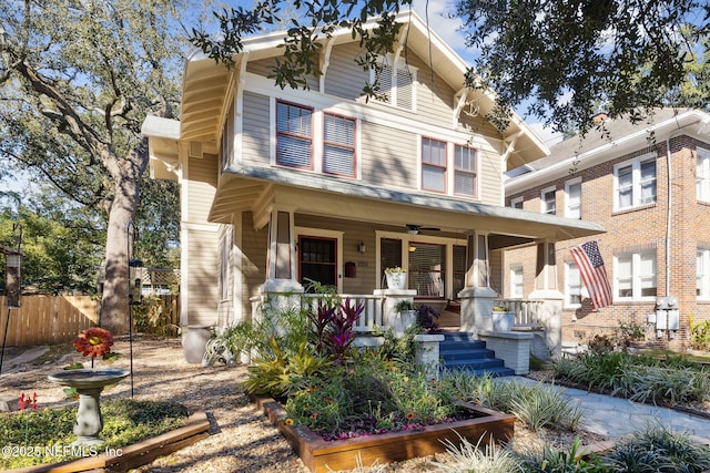 view of front facade featuring covered porch