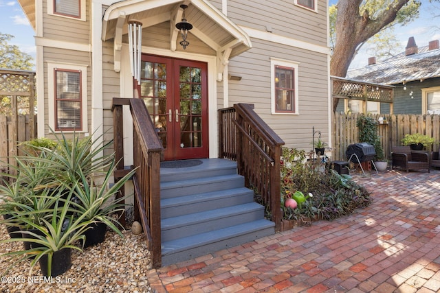 entrance to property with french doors