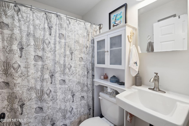 bathroom with sink and toilet