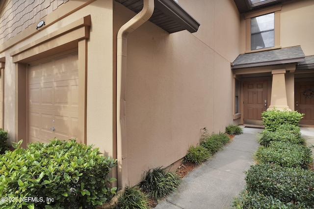 entrance to property with a garage