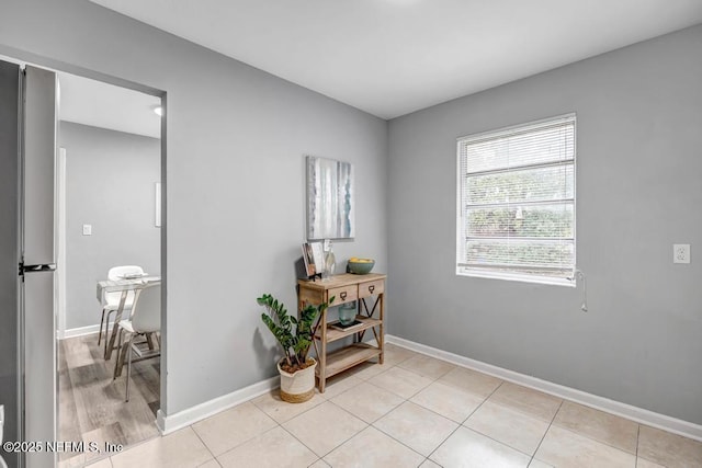 interior space featuring light tile patterned floors