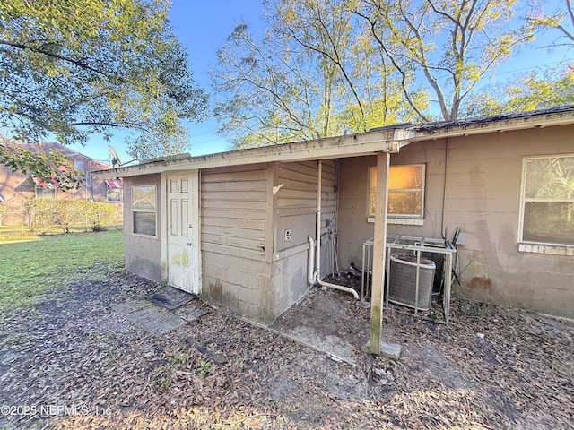 view of outdoor structure with central air condition unit