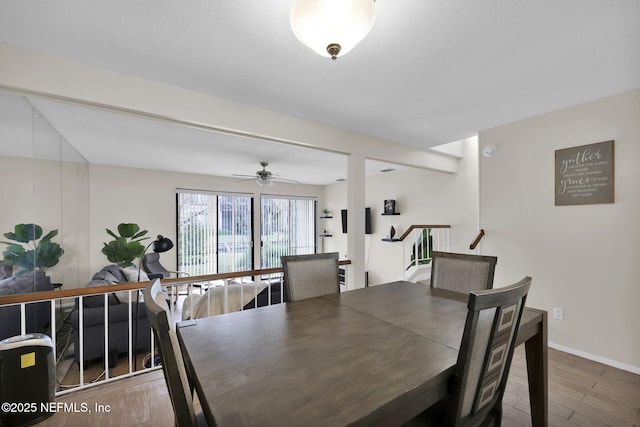 dining space featuring hardwood / wood-style flooring