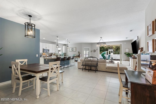 dining room with light tile patterned floors