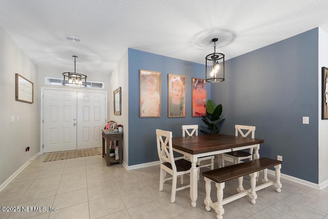 view of tiled dining room