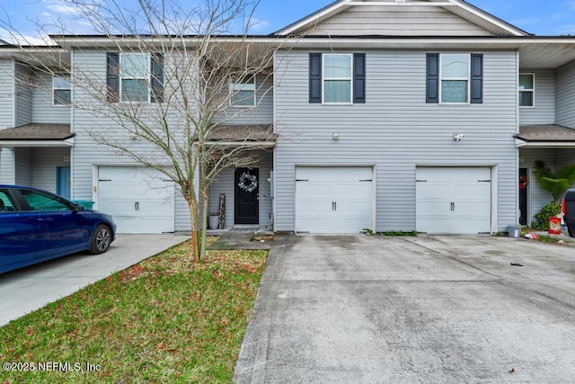 view of property with a garage