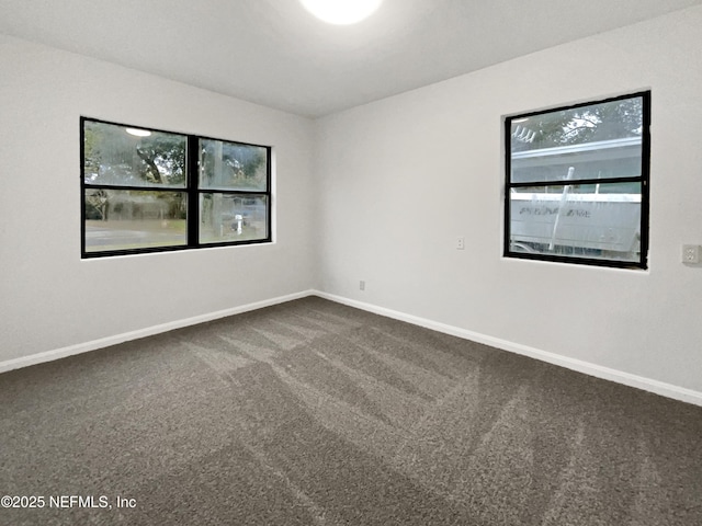 spare room featuring a healthy amount of sunlight and carpet flooring