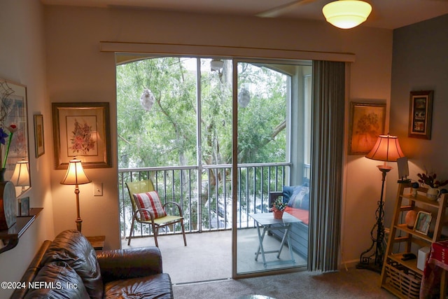 interior space with carpet flooring