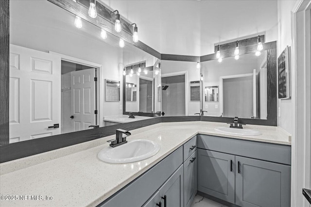 1560 Timber Trace Dr, Saint Augustine, FL 32092 - full bathroom with double vanity and a shower