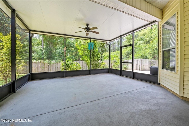 1560 Timber Trace Dr, Saint Augustine, FL 32092 - unfurnished sunroom featuring a ceiling fan