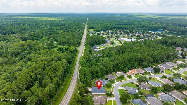 1560 Timber Trace Dr, Saint Augustine, FL 32092 - aerial view of property and surrounding area with nearby suburban area