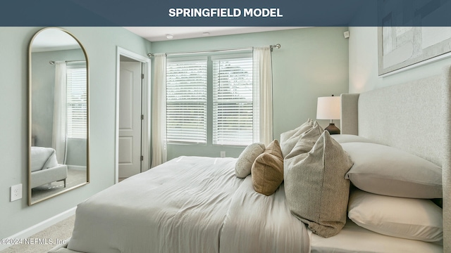 bedroom featuring carpet and multiple windows