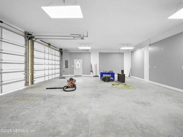 garage with electric panel