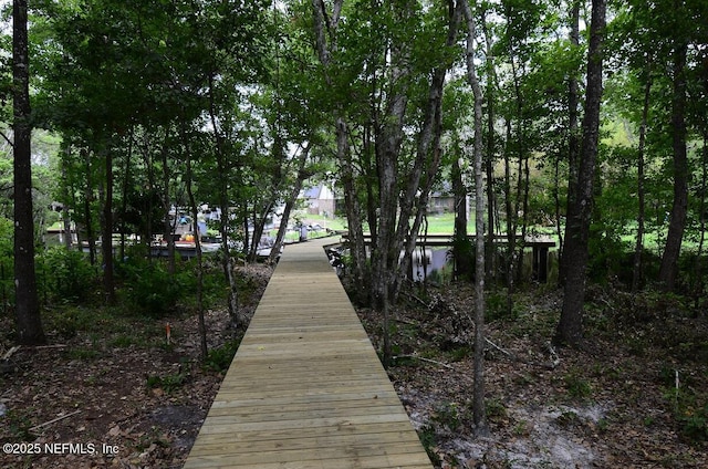 view of dock area