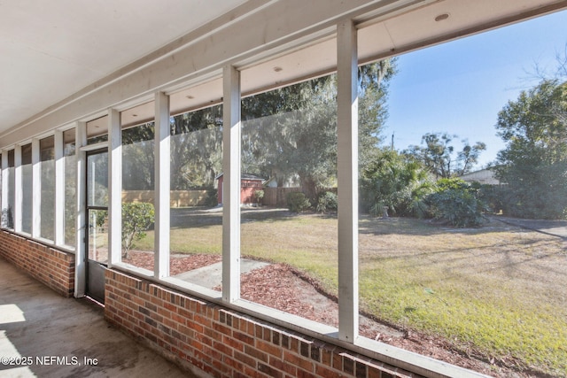 view of unfurnished sunroom