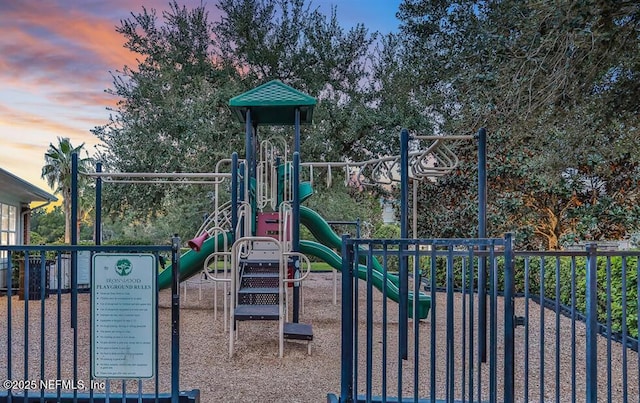 view of playground at dusk