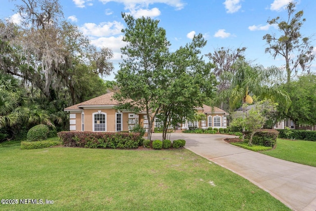 view of front facade with a front lawn