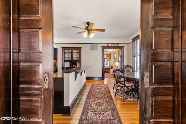 interior space featuring light wood-type flooring