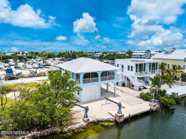 exterior space featuring a water view