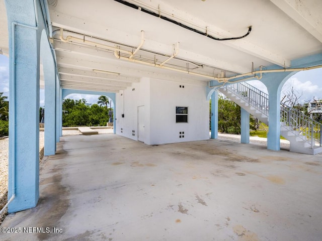 garage with a carport