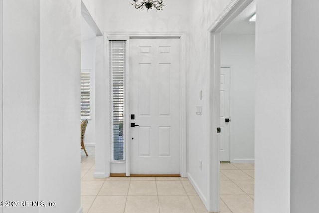 view of tiled entrance foyer